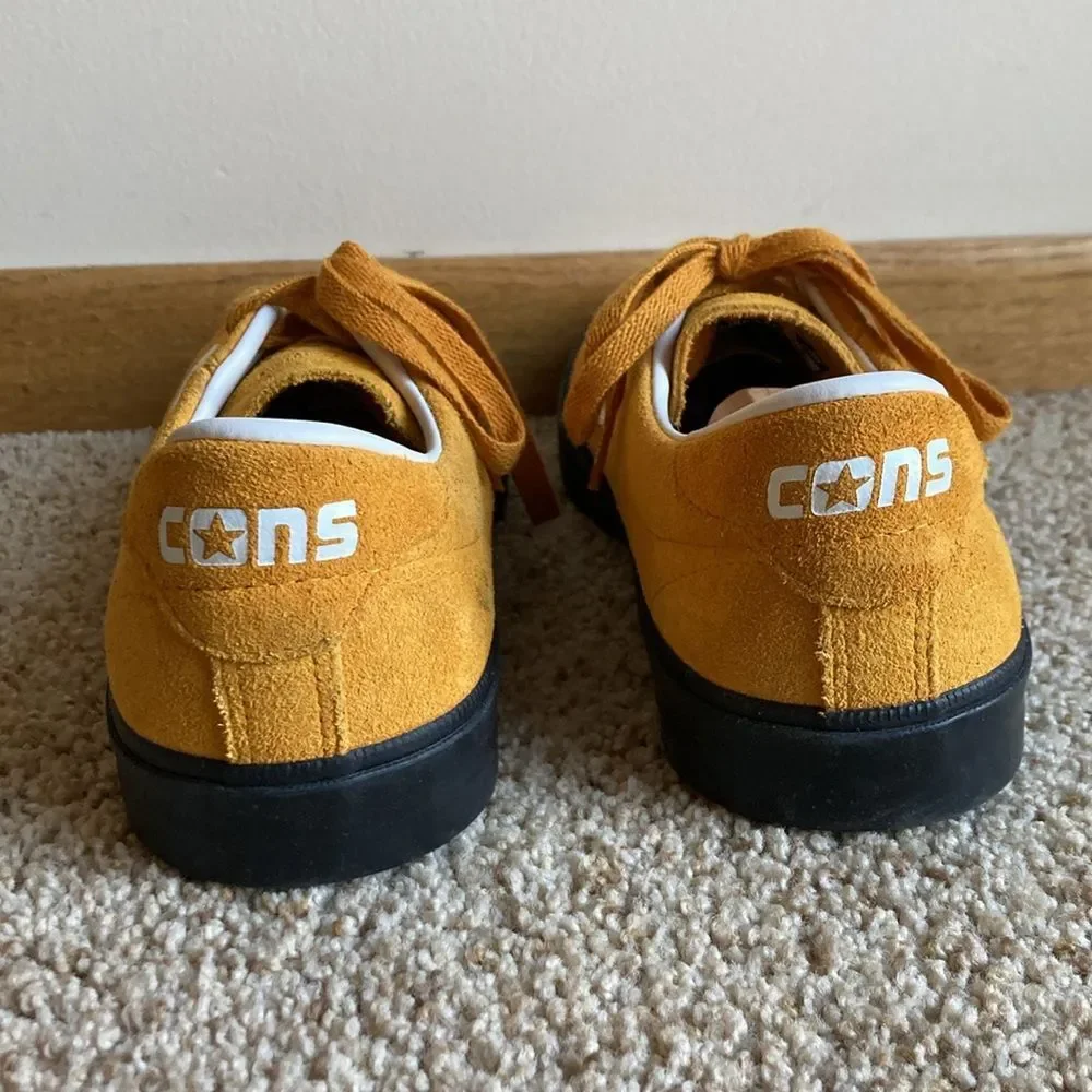 Converse CONS Mustard Louie Lopez Pro Mono Classic Suede Saffron Yellow Men’s 12 - Picture 4 of 15